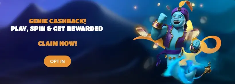 Golden Genie Casino cashback — play, spin and earn back